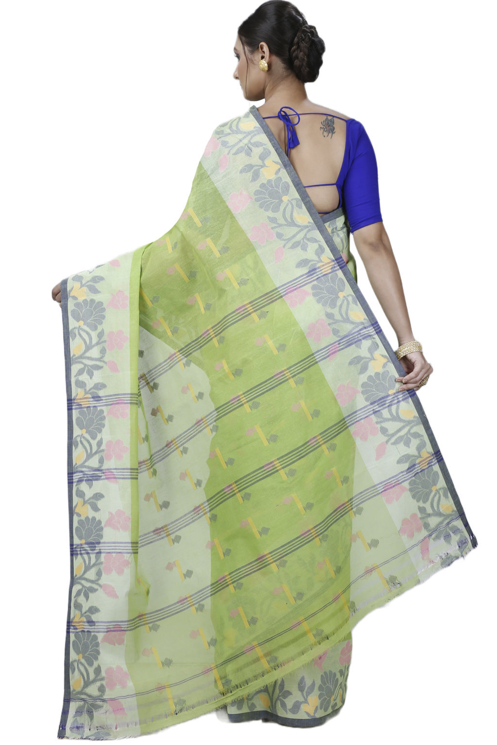 Green Pure Cotton Urva Tant Saree (1231)